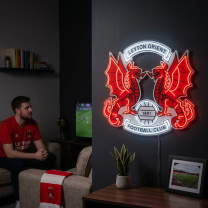 Leyton Orient FC Football Club Crest Neon Sign