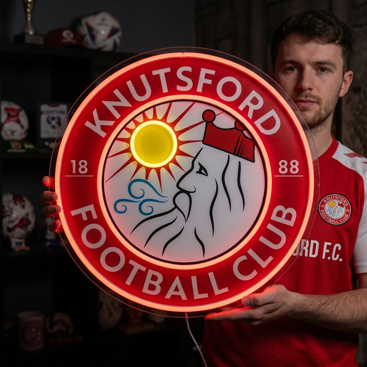 Knutsford FC Football Club Crest Neon Sign