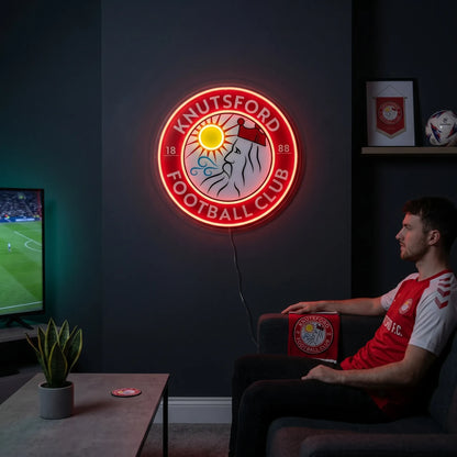 Knutsford FC Football Club Crest Neon Sign